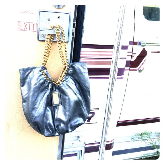 Badgley mischka beautiful silver with gold handbag