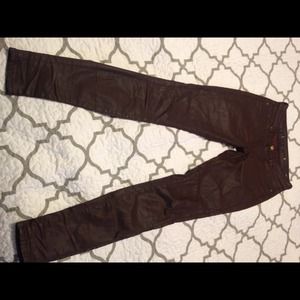 Zara Leather Coated Jeggings
