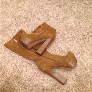 Suede platform boot by Halston