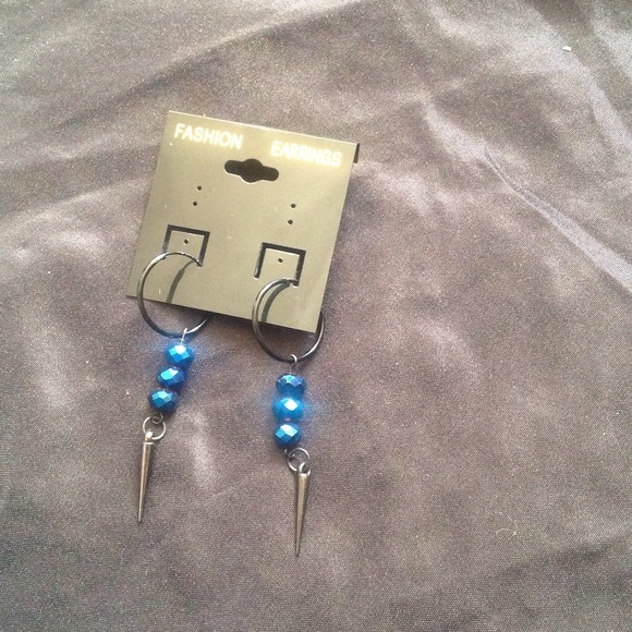 Black and blue fashion hoops