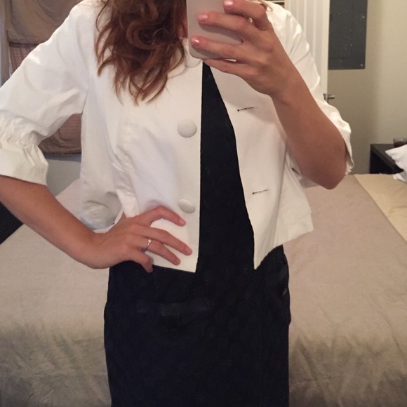 White EXPRESS crop jacket!