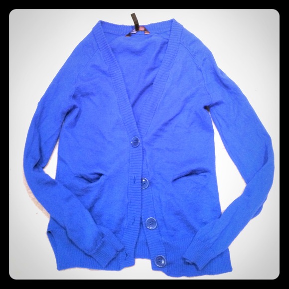 Royal blue button up cardigan