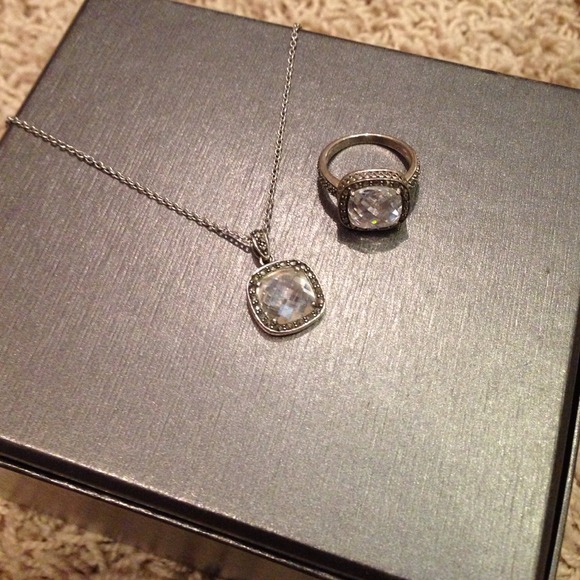 Judith Jack Moonstone necklace and ring set