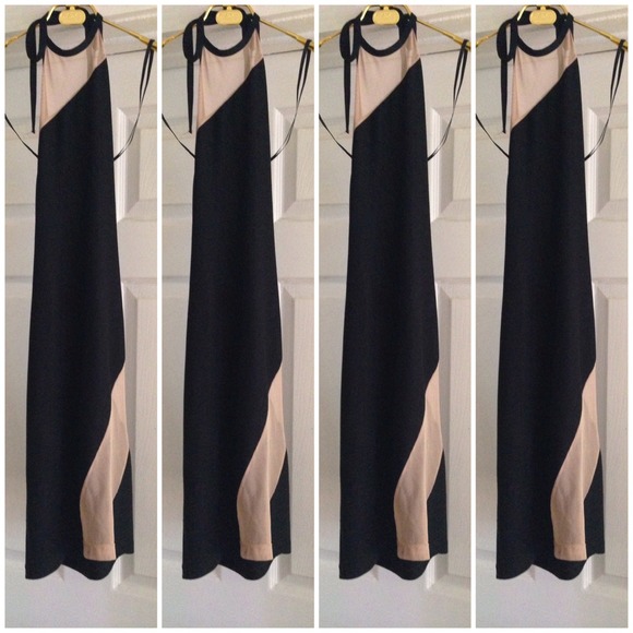 BLACK AND MESH NUDE BEBE COCKTAIL DRESS