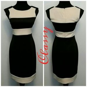 Black and Cream Sheath dress XS