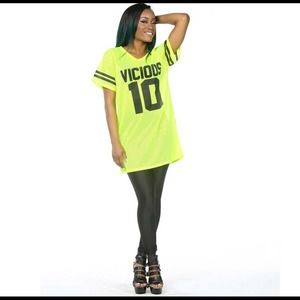 Vicious neon yellow Jersey dress/top