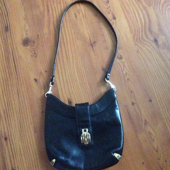 VINTAGE black & gold clutch purse
