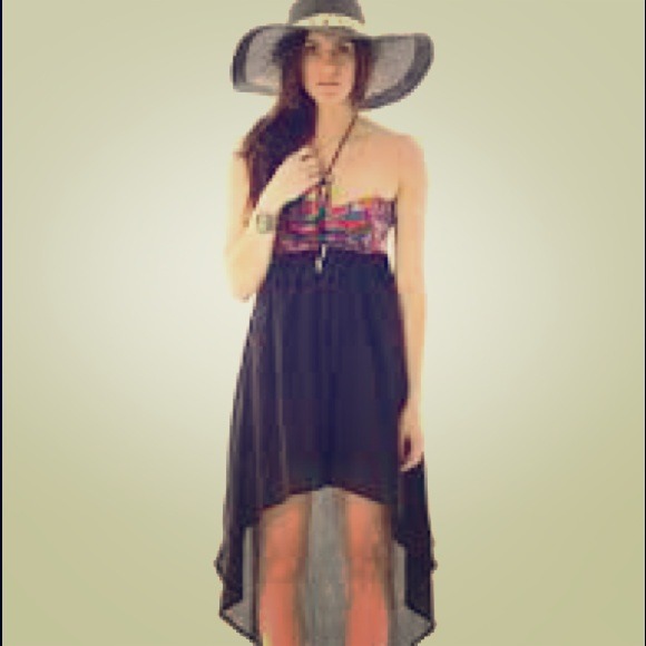 Highlow dress Aztec print bustier