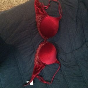 Red velvet bra.