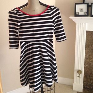 Black and White Stripped Skater dress