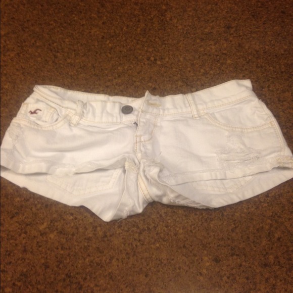 White hollister jean shorts