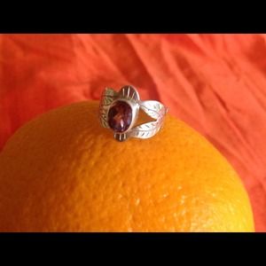 Nepali amethyst and silver ring ...