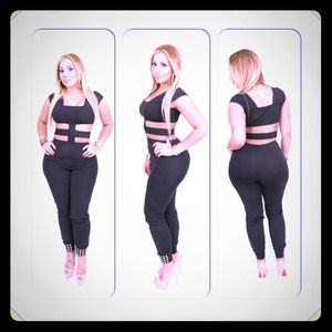 On Hold. Modern Stylish Black Bateau Neck Jumpsuit