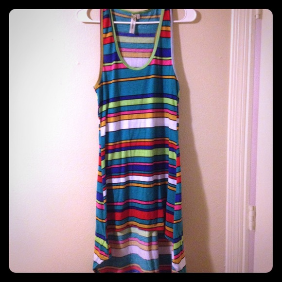 Rainbow Striped High/Low Dress!! 🌈☀️