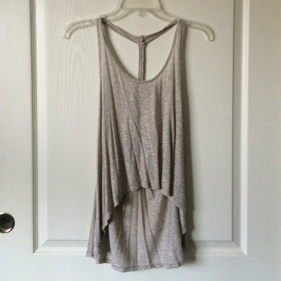 Beige Racer back tank