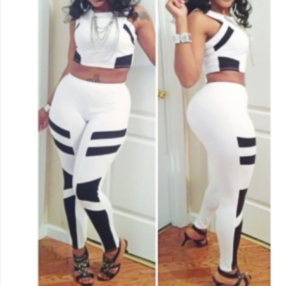 White Two-piece Jumpsuit Style Club Pant Set