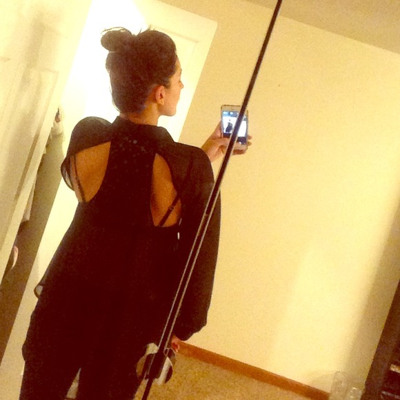 High low black fancy shirt