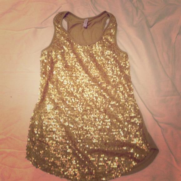 Gold sequin top
