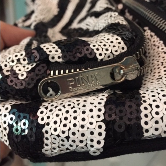 SOLD Victoria secret PINK zebra sequins cross body - Picture 2 of 4