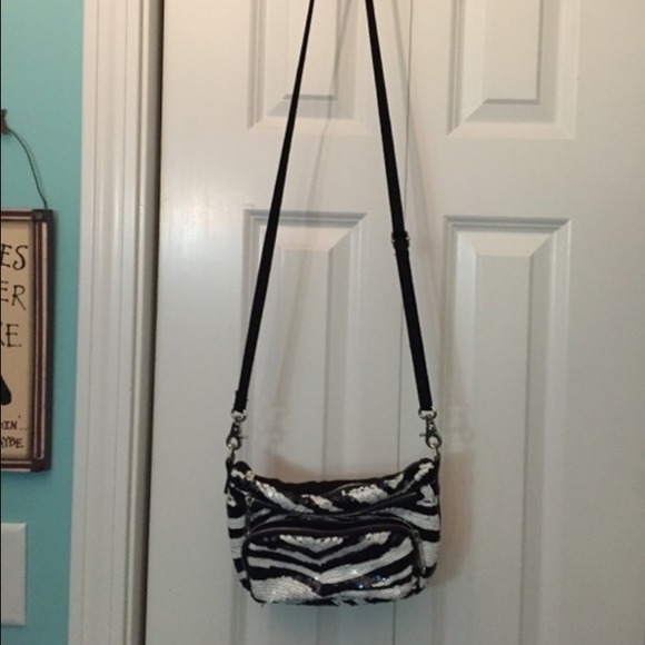 SOLD Victoria secret PINK zebra sequins cross body - Picture 3 of 4