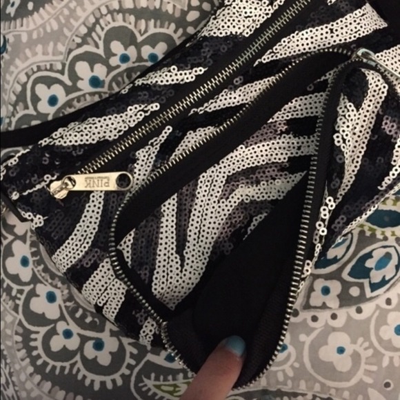 SOLD Victoria secret PINK zebra sequins cross body - Picture 4 of 4
