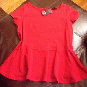 Asos curve new look red peplum top !!!