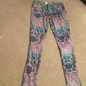 Floral print skinny jeans
