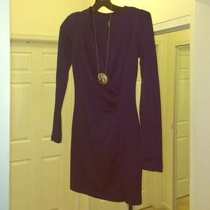 Navy Blue, Long-Sleeve Mini Dress size Small