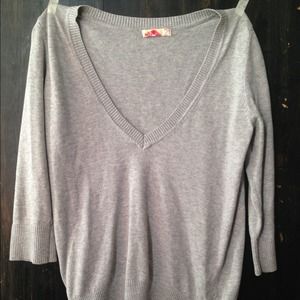 Gray Deep V-Neck