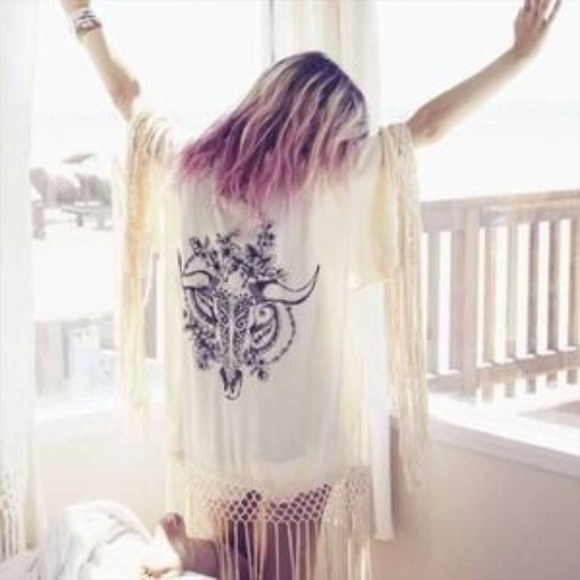 Western Fringe Kimono by Haute Society