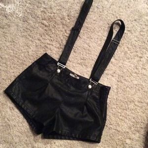 Pleather Short Overall Hotpants Forever21