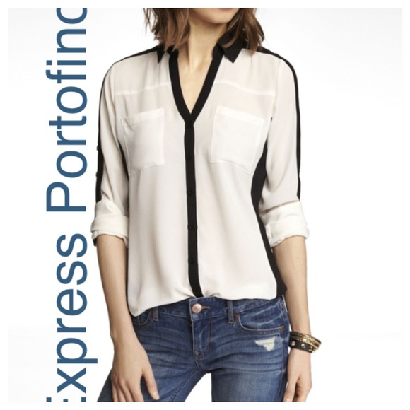 Express Portofino Sheer Button Up
