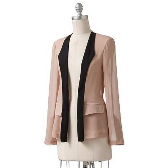 Nude and Black Lauren Conrad Sheer Faux Blazer
