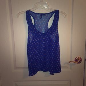 blue patterned tank!