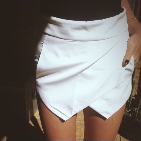 White origami skort