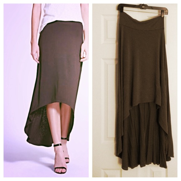 Steel Gray High-low Waterfall Maxi Skirt 🎀