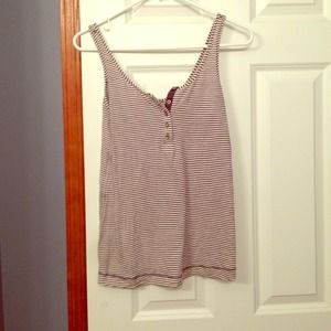Lulu black and white stripped Tank Top