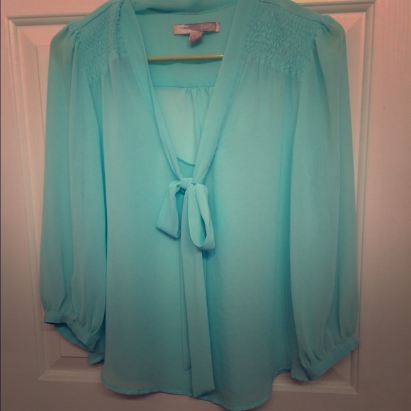 F21 chiffon tie top