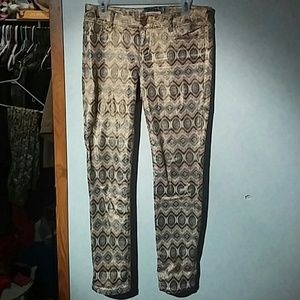 Gold tribal print jeans