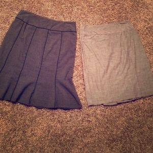 Pencil skirt bundle! One taupe brown and one gray