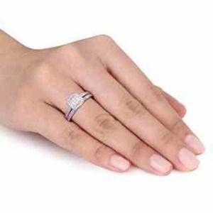 Miadora sterling silver 1/4ct TWD diamond bridal