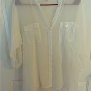 Nwot White button down tunic!