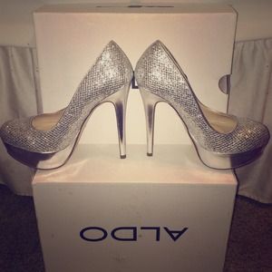 Silver Sparkle ALDO Heels