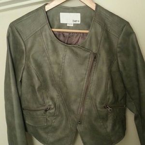 bar 3 leather high low jacket