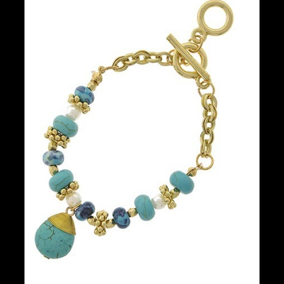 Genuine Turquoise Toggle Bracelet