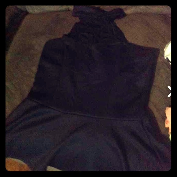 Gorgeous Black Halter with Lace Neck