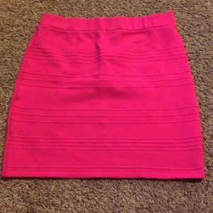Neon pink skirt