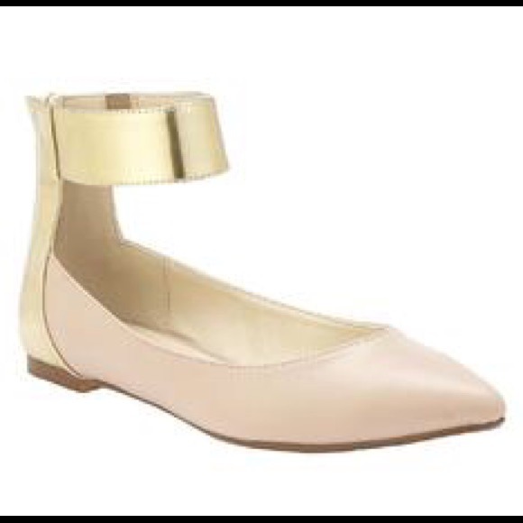 Pink and gold Kardashian Kollection flats