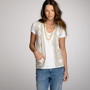 J Crew Cashmere Argyle Sweater Vest