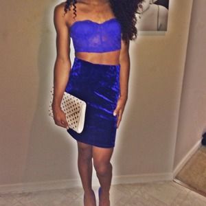 Blue two piece dress (only wore once )